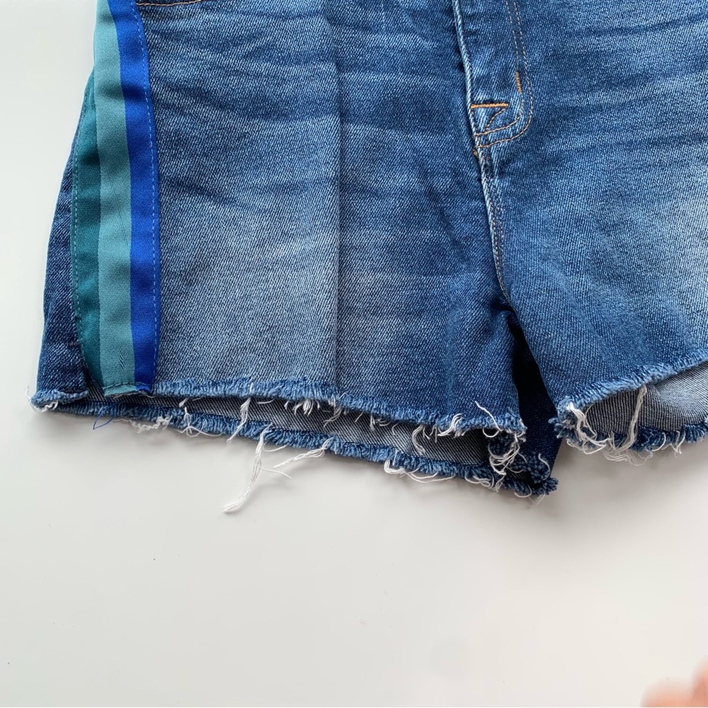 Hudson Sade Cut Off Jean Shorts 25 Blue Striped - Picture 10 of 11